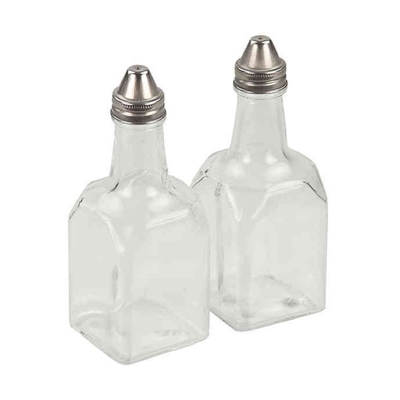 Glass Oil & Vinegar Cruet Bottles Set of 2 - Picture 4 of 6